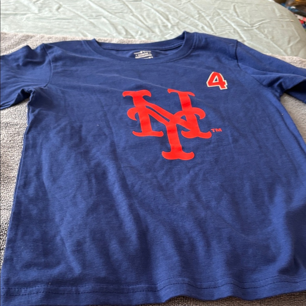 NWOT NY Mets “Alvarez” kids small 6/7 Blue and Red Graphic T-Shirt